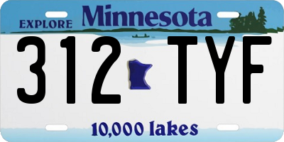 MN license plate 312TYF
