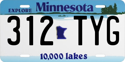MN license plate 312TYG