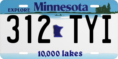 MN license plate 312TYI
