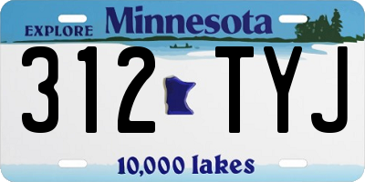 MN license plate 312TYJ