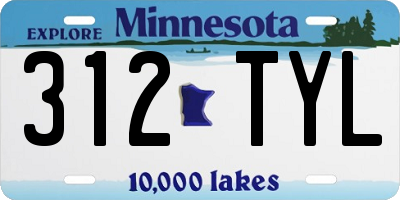 MN license plate 312TYL