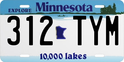 MN license plate 312TYM