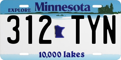 MN license plate 312TYN