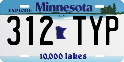 MN license plate 312TYP