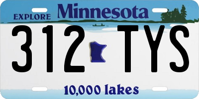 MN license plate 312TYS