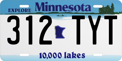 MN license plate 312TYT