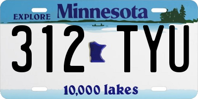 MN license plate 312TYU