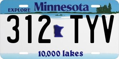 MN license plate 312TYV