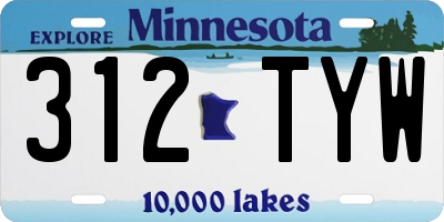 MN license plate 312TYW