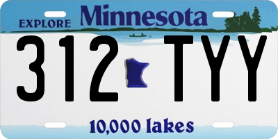 MN license plate 312TYY