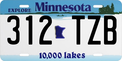 MN license plate 312TZB