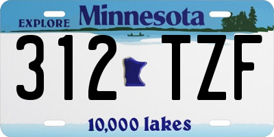 MN license plate 312TZF