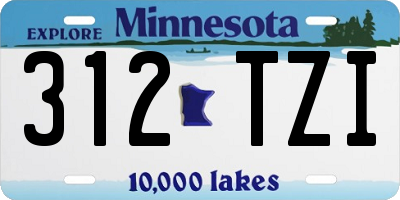 MN license plate 312TZI