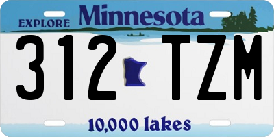 MN license plate 312TZM