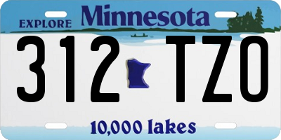 MN license plate 312TZO