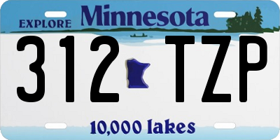 MN license plate 312TZP