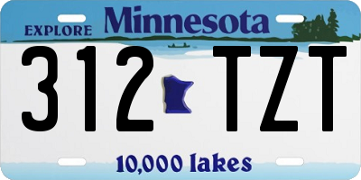 MN license plate 312TZT