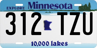 MN license plate 312TZU