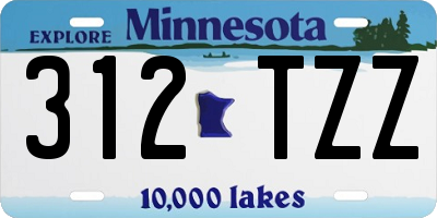 MN license plate 312TZZ