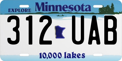 MN license plate 312UAB
