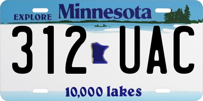 MN license plate 312UAC