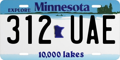 MN license plate 312UAE