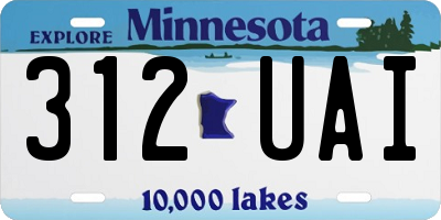 MN license plate 312UAI
