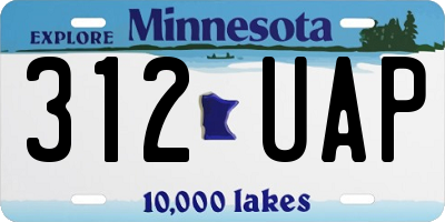MN license plate 312UAP