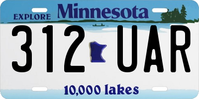 MN license plate 312UAR