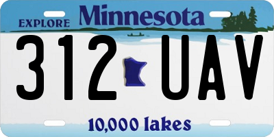 MN license plate 312UAV