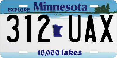 MN license plate 312UAX