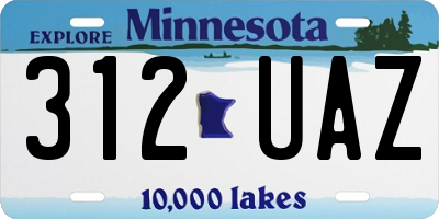 MN license plate 312UAZ