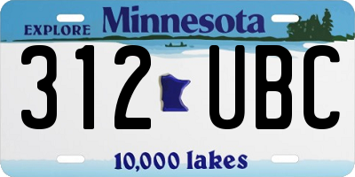 MN license plate 312UBC
