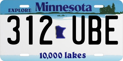 MN license plate 312UBE