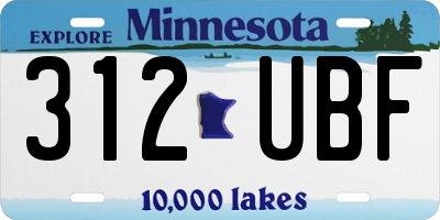 MN license plate 312UBF
