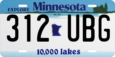 MN license plate 312UBG