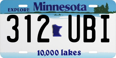 MN license plate 312UBI