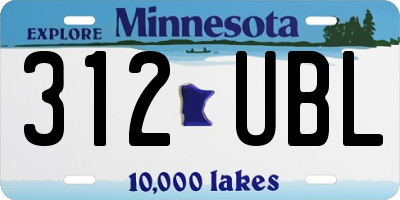 MN license plate 312UBL