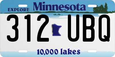 MN license plate 312UBQ
