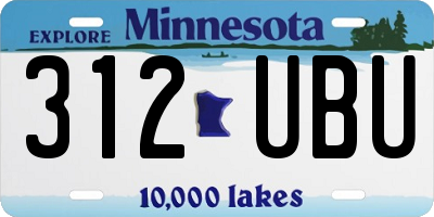 MN license plate 312UBU