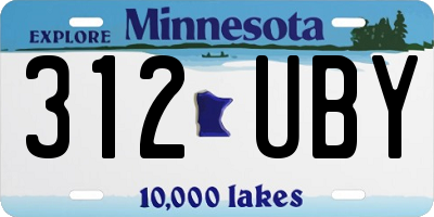 MN license plate 312UBY