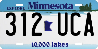 MN license plate 312UCA
