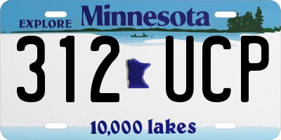 MN license plate 312UCP