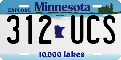 MN license plate 312UCS