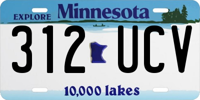 MN license plate 312UCV