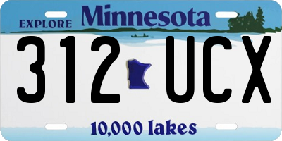 MN license plate 312UCX