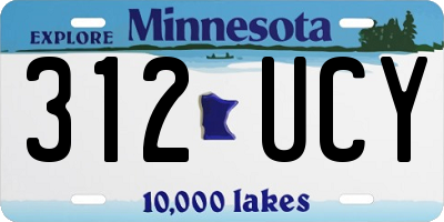 MN license plate 312UCY