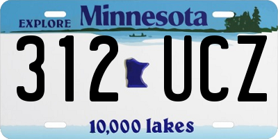 MN license plate 312UCZ