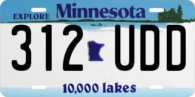 MN license plate 312UDD