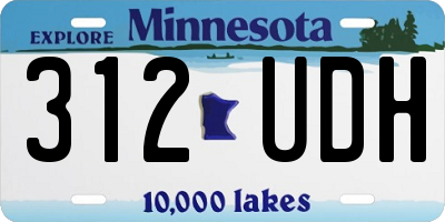 MN license plate 312UDH
